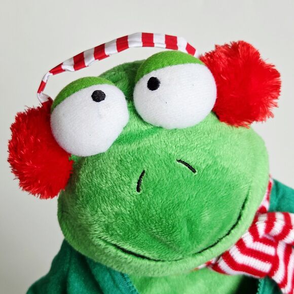 Gemmy Christmas Frog Animated Plush Toy Dancing Singing Apple Bottom Jeans - Picture 11 of 14